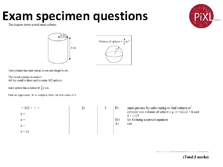 Exam specimen questions 