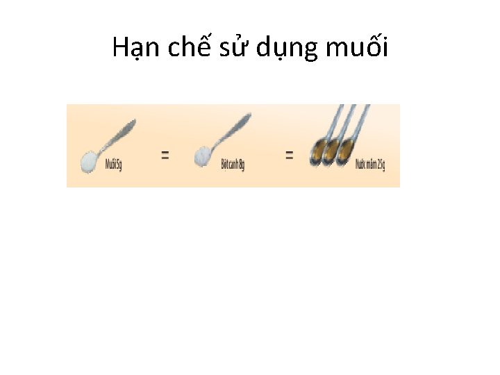 Hạn chế sử dụng muối 