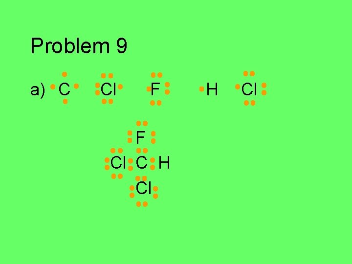 Problem 9 a) C Cl F F Cl C H Cl 