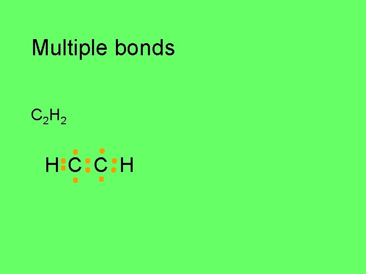 Multiple bonds C 2 H 2 H C C H 