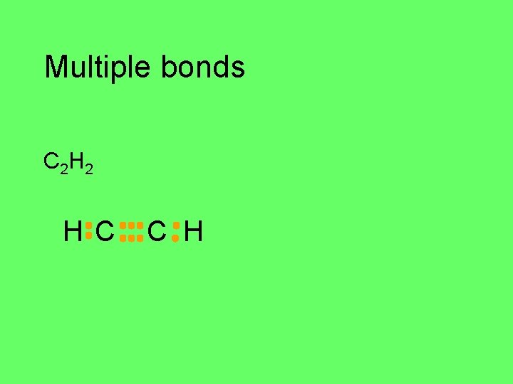 Multiple bonds C 2 H 2 H C C H 