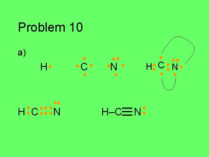 Problem 10 a) H H C C N H C N N H–C N