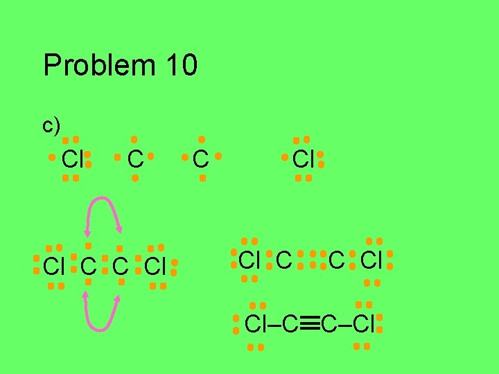 Problem 10 c) Cl C C Cl Cl–C C–Cl 