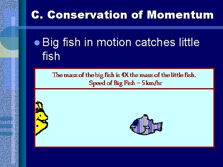 C. Conservation of Momentum l Big fish in motion catches little 