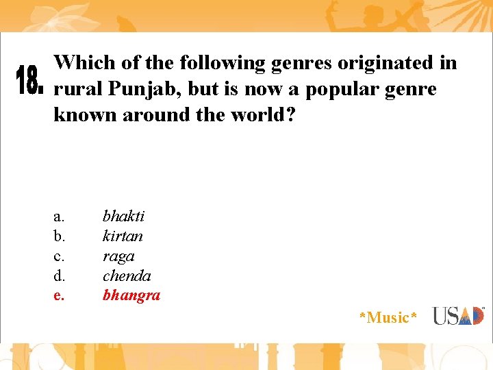 Which of the following genres originated in rural Punjab, but is now a popular