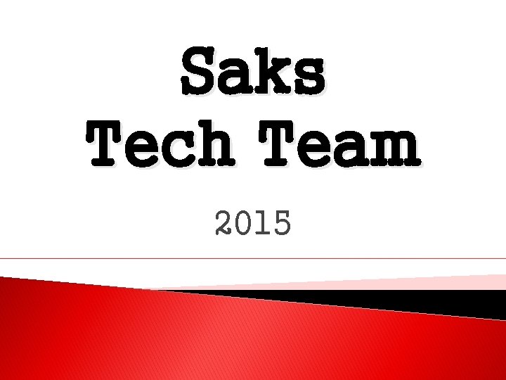 Saks Tech Team 2015 