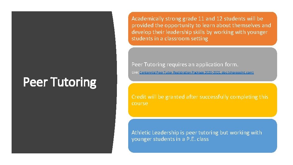 Academically strong grade 11 and 12 students will be provided the opportunity to learn