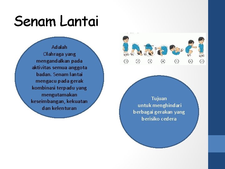 Senam Lantai Adalah Olahraga yang mengandalkan pada aktivitas semua anggota badan. Senam lantai mengacu