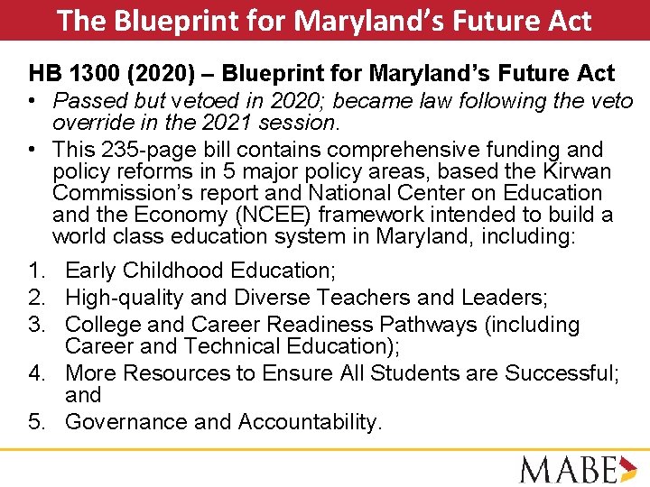 The Blueprint for Maryland’s Future Act HB 1300 (2020) – Blueprint for Maryland’s Future