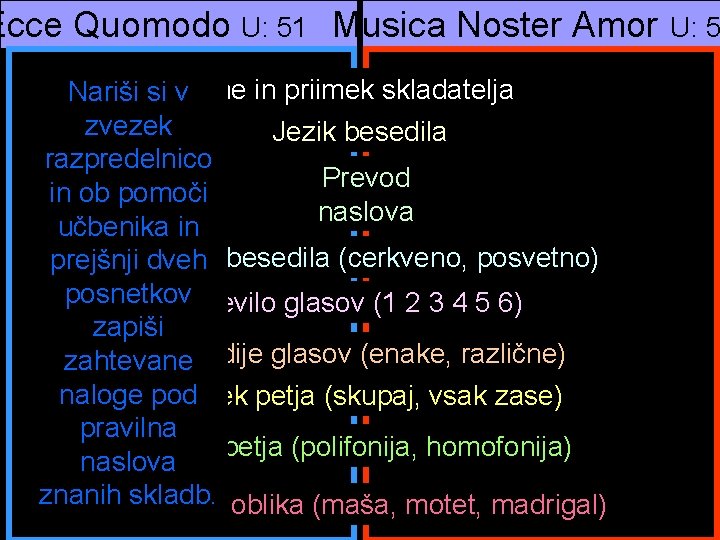 Ecce Quomodo U: 51 Musica Noster Amor Nariši si v Ime in priimek skladatelja