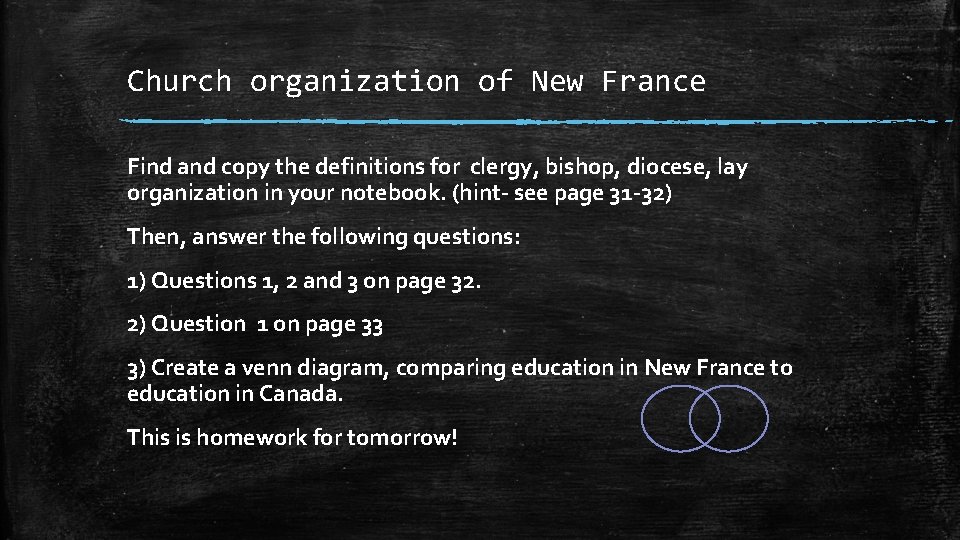 Church organization of New France Find and copy the definitions for clergy, bishop, diocese,