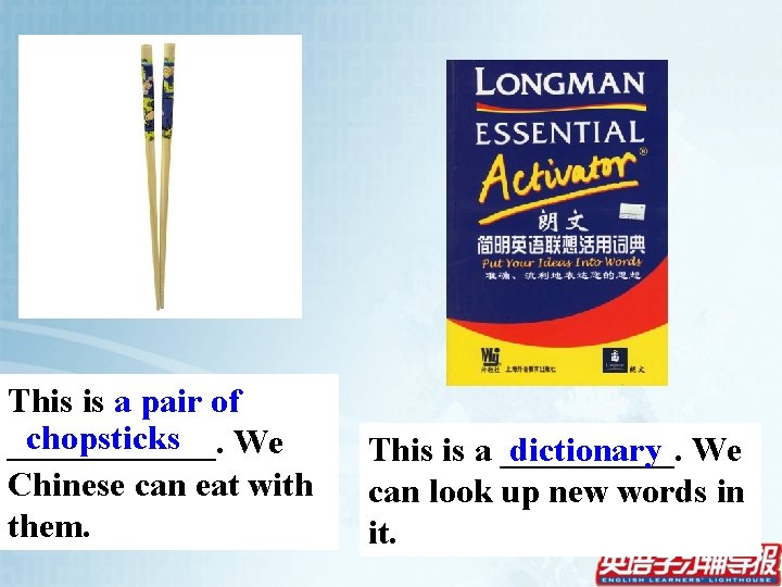 This is a pair of chopsticks ______. We Chinese can eat with them. This