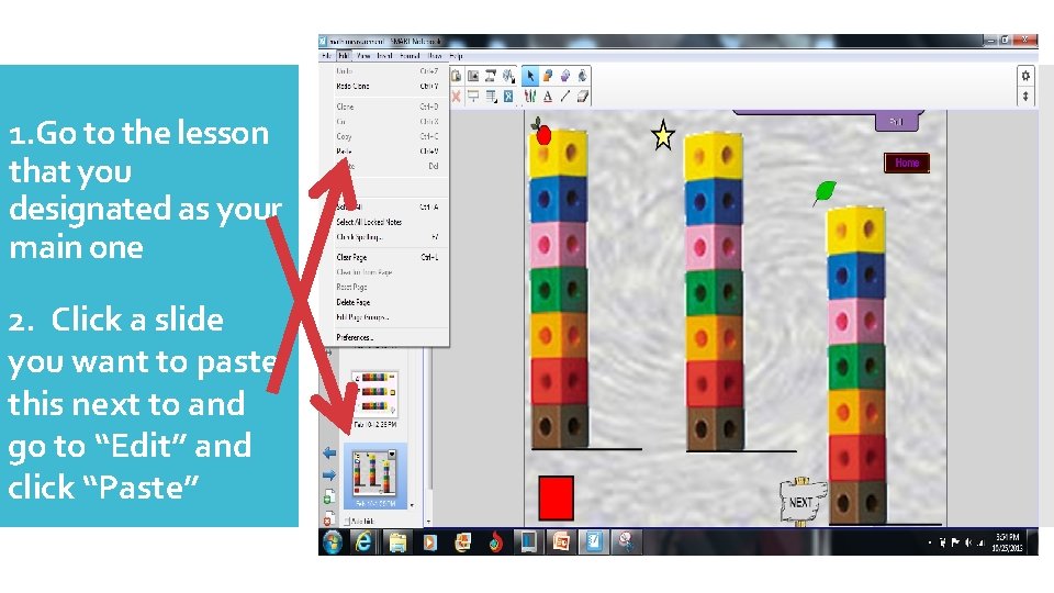 1. Go to the lesson that you designated as your main one 2. Click