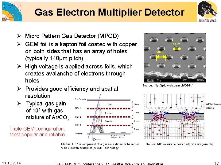 Gas Electron Multiplier Detector Ø Micro Pattern Gas Detector (MPGD) Ø GEM foil is