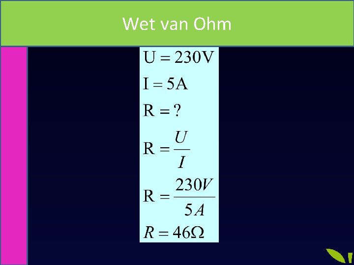 Wet van Ohm 