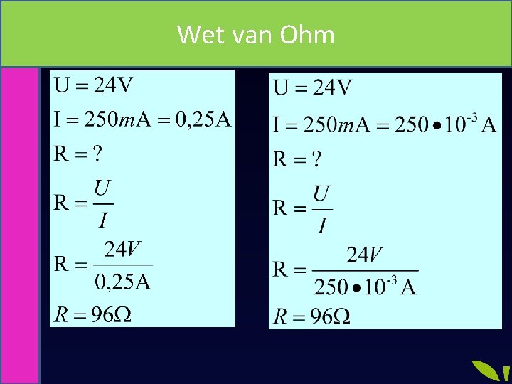 Wet van Ohm 