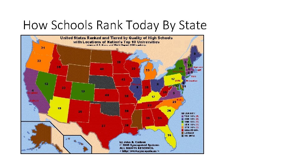 How Schools Rank Today By State 