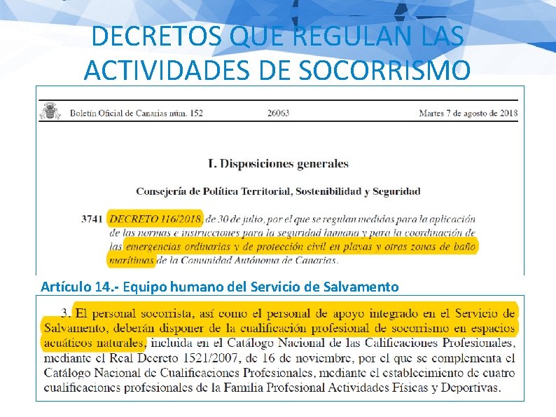 DECRETOS QUE REGULAN LAS ACTIVIDADES DE SOCORRISMO Artículo 14. - Equipo humano del Servicio