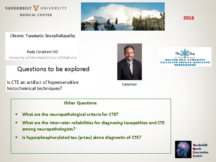 2016 Castellani Other Questions What are the neuropathological criteria for CTE? What are the