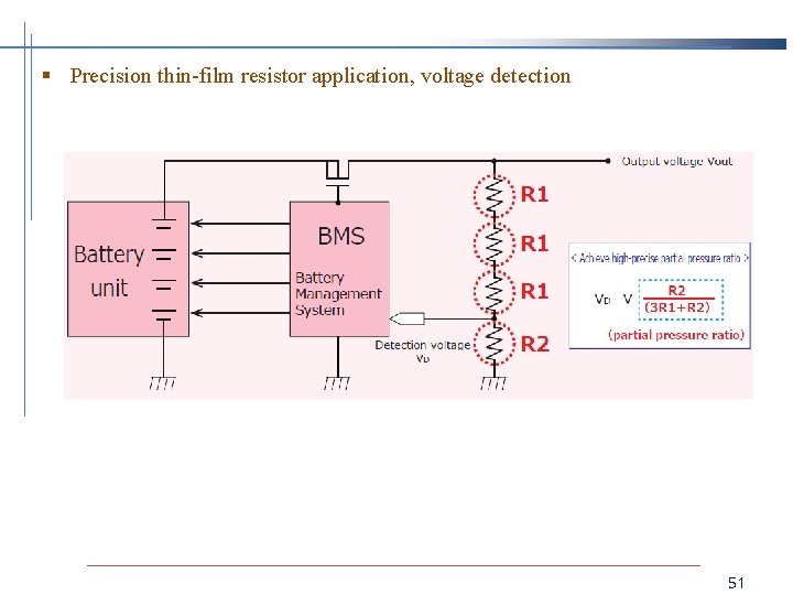 § Precision thin-film resistor application, voltage detection 51 