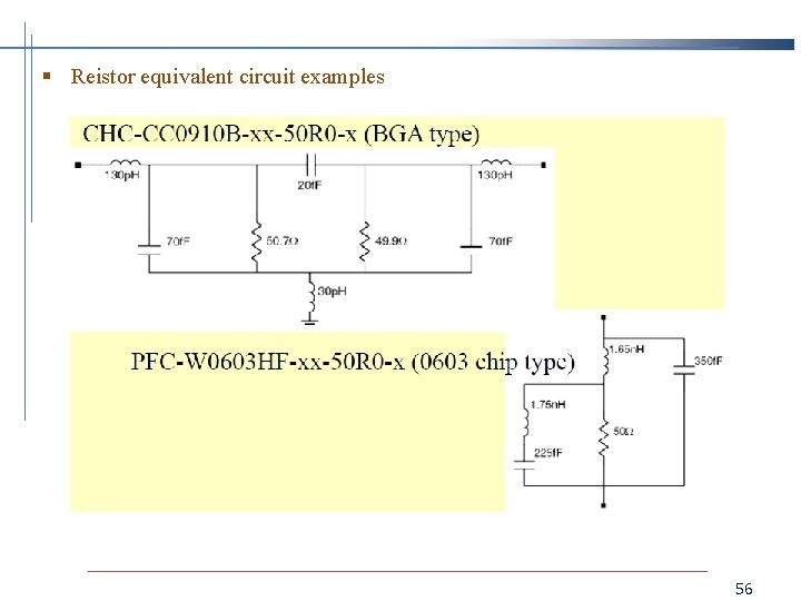 § Reistor equivalent circuit examples 56 