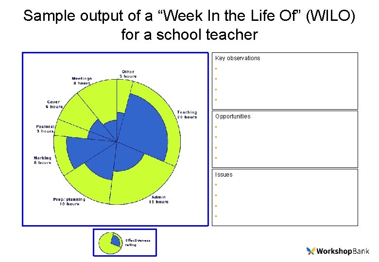 Sample output of a “Week In the Life Of” (WILO) for a school teacher