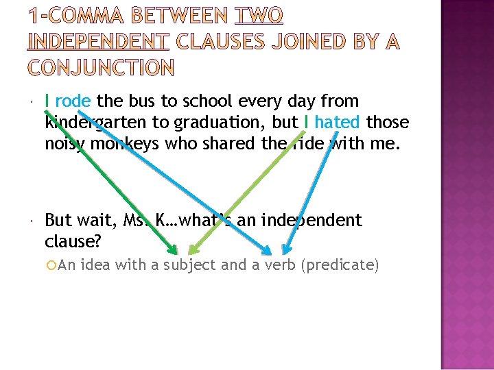  I rode the bus to school every day from kindergarten to graduation, but