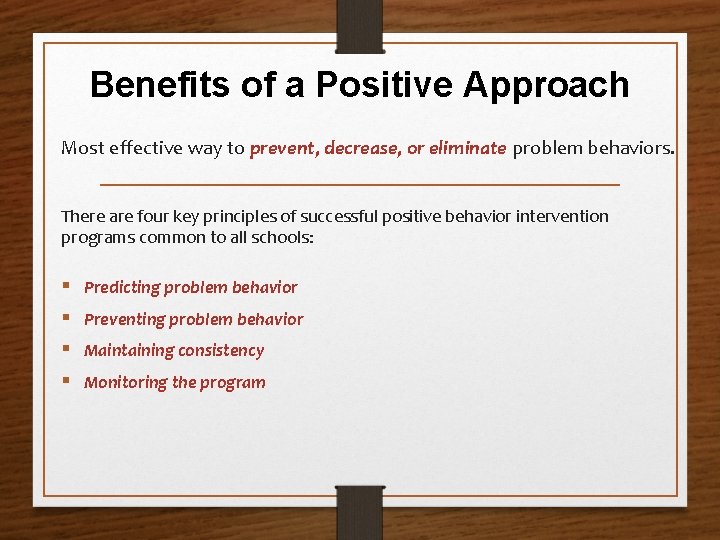 Positive Approach Examples Introduction to Promoting Positive Behavior in Schools PBIS