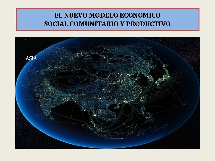 EL NUEVO MODELO ECONOMICO SOCIAL COMUNITARIO Y PRODUCTIVO ASIA 