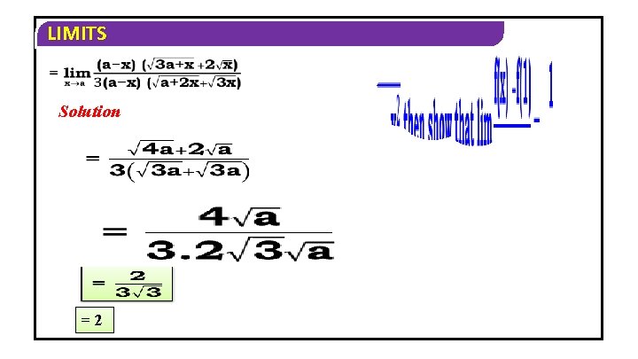 LIMITS Solution =2 