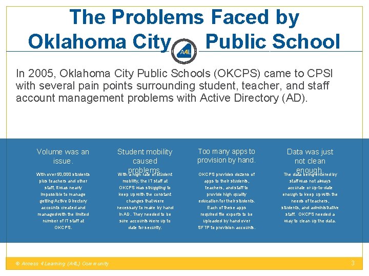 The Problems Faced by Oklahoma City Public School In 2005, Oklahoma City Public Schools