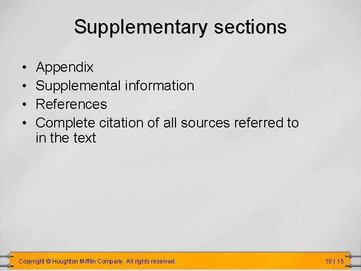 Supplementary sections • • Appendix Supplemental information References Complete citation of all sources referred