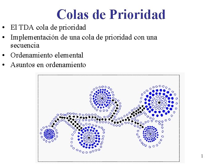 Colas de Prioridad • El TDA cola de prioridad • Implementación de una cola