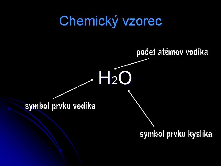 Chemický vzorec H 2 O 