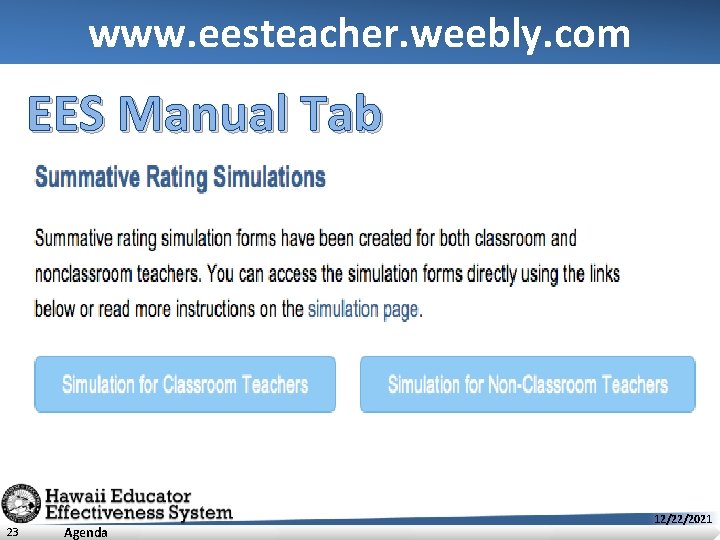 www. eesteacher. weebly. com EES Manual Tab 23 Agenda 12/22/2021 