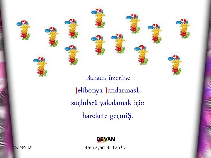 Bunun üzerine Jelibonya Jandarması, suçluları yakalamak için harekete geçmiş. DEVAM 12/23/2021 Hazırlayan: Nurhan UZ