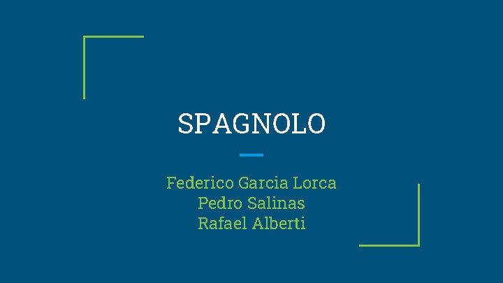 SPAGNOLO Federico Garcia Lorca Pedro Salinas Rafael Alberti 