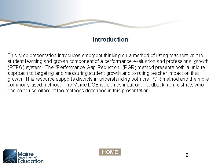 Introduction This slide presentation introduces emergent thinking on a method of rating teachers on