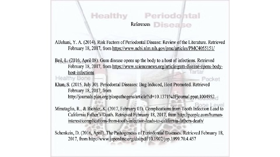 AAP Position Paper Evaluation The Pathogenesis of Periodontal