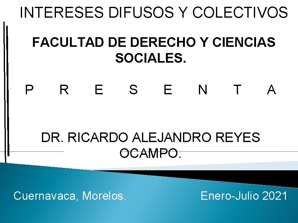 INTERESES DIFUSOS Y COLECTIVOS FACULTAD DE DERECHO Y CIENCIAS SOCIALES. P R E S