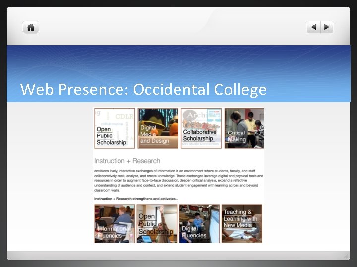 Web Presence: Occidental College 