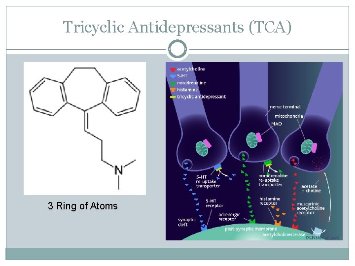 Tricyclic Antidepressants (TCA) 3 Ring of Atoms 