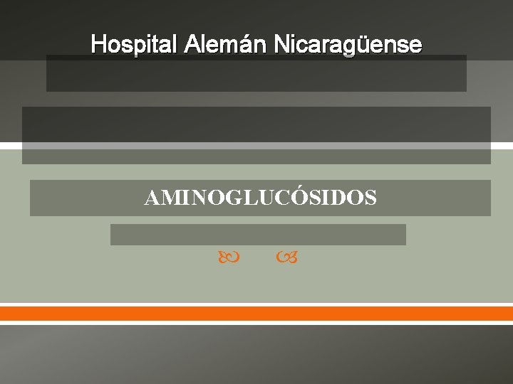 Hospital Alemán Nicaragüense AMINOGLUCÓSIDOS 