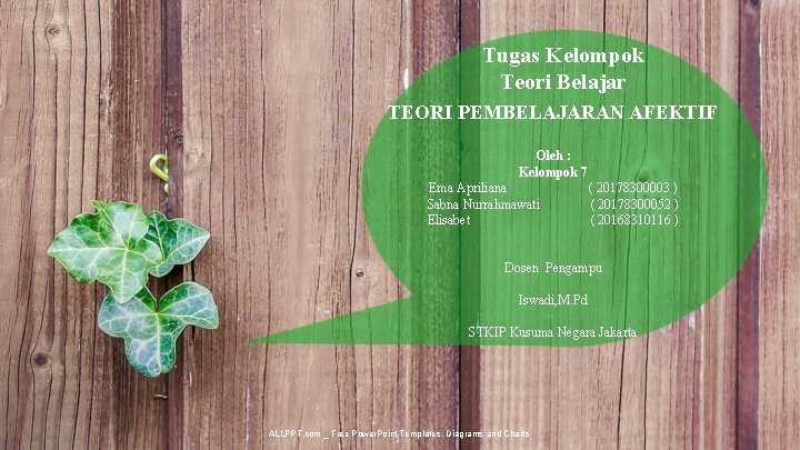 Tugas Kelompok Teori Belajar TEORI PEMBELAJARAN AFEKTIF Oleh : Kelompok 7 Ema Apriliana Sabna