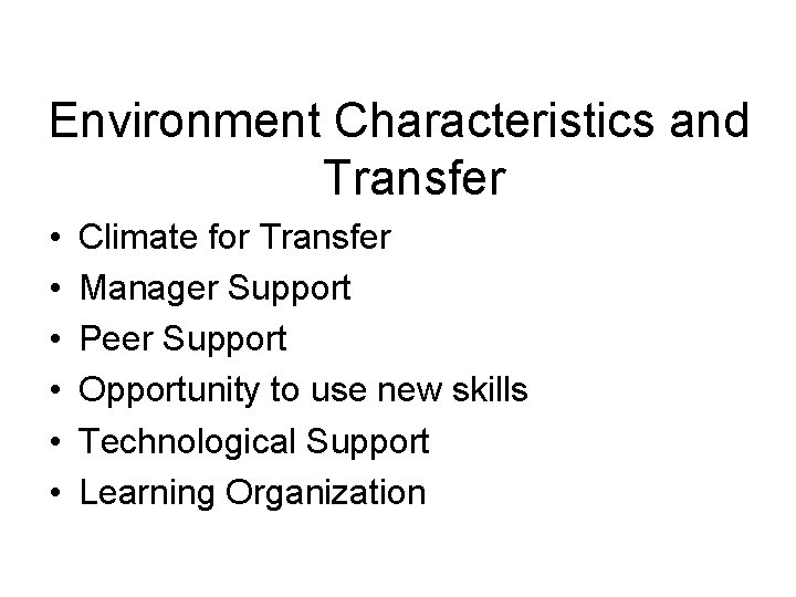 Chapter 5 Transfer of Training Objectives 1 2