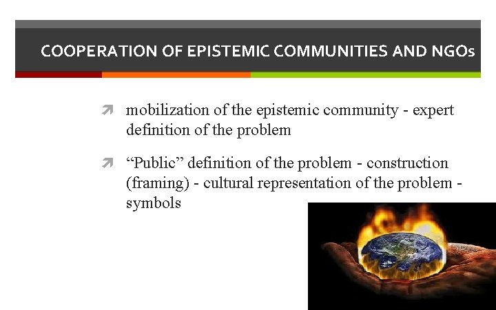 COOPERATION OF EPISTEMIC COMMUNITIES AND NGOs mobilization of the epistemic community - expert definition