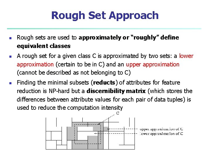 Rough Set Approach n n n Rough sets are used to approximately or “roughly”