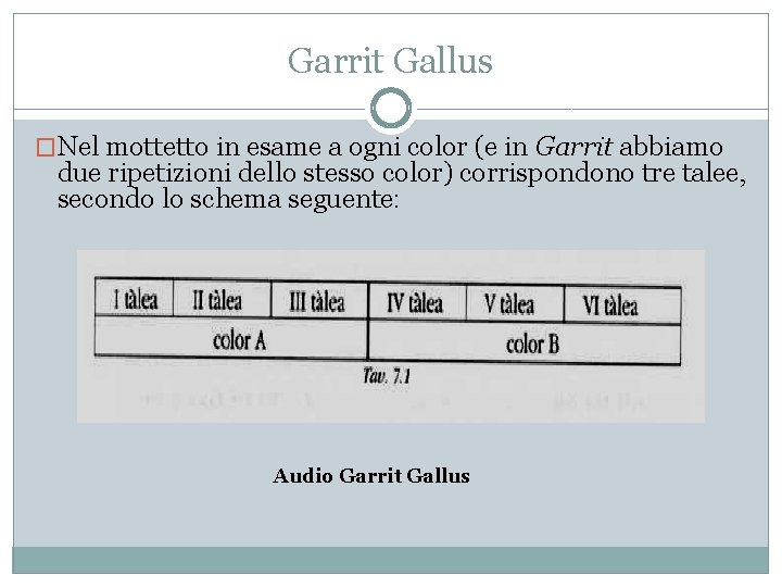 Garrit Gallus �Nel mottetto in esame a ogni color (e in Garrit abbiamo due