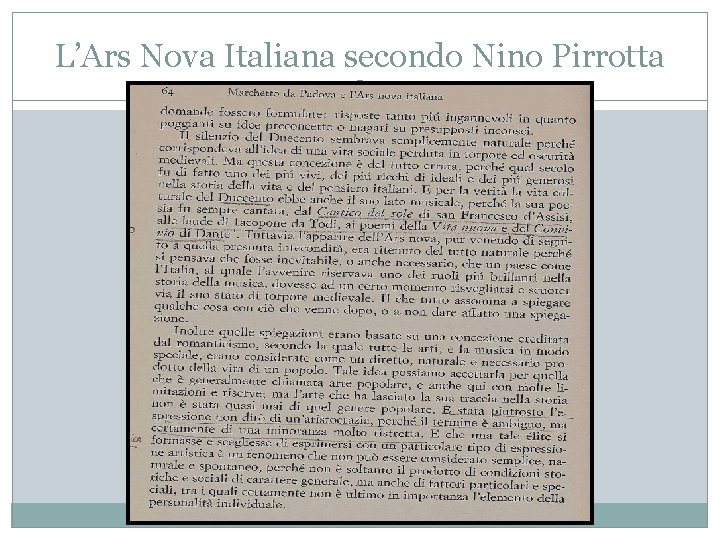 L’Ars Nova Italiana secondo Nino Pirrotta 