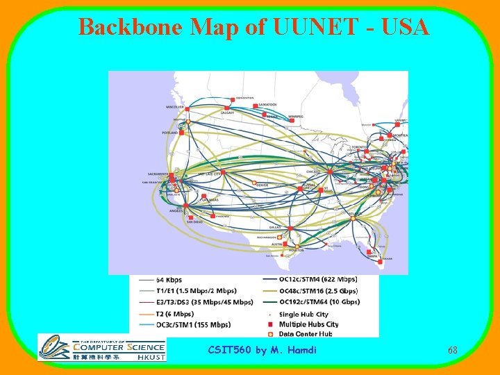 Backbone Map of UUNET - USA CSIT 560 by M. Hamdi 68 